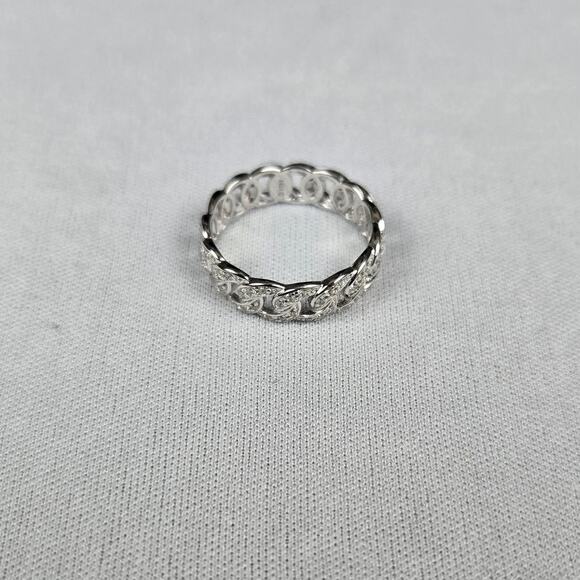 None and/or Unknown Jewelry - Silver Ring Miami Cuban 925 Silver Moissanite